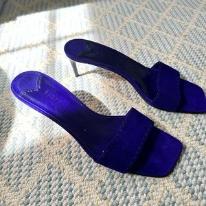 Ralph Lauren suede slide kitten heel mules